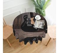 Nappe ronde résistante à l'eau de 152 cm, nappe de table de salle à manger infroissable pour décoration de café, fête de mariage, nappe de table de guitare musicale, protection circulaire pour