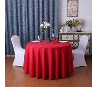 Nappe ronde rouge lavable et résistante aux taches, idéale pour la cuisine, le jardin, les restaurants, 260 cm de diamètre, couleur unie.