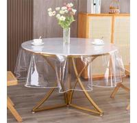 Nappe Ronde Transparente 120cm/47.24in Diameter, Nappe Transparente De Protection en PVC, Découpables, Lavables, ImperméAbles, Résistantes à L'Huile et Aux Taches, Protègent La Table et Les Nappes