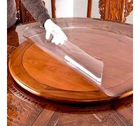 Nappe Ronde Transparente De Table, 2Mm D'épaisseur en PVC, Diamètre Protection Table Transparent, Film Transparent pour Table, Imperméable, Facile À Nettoyer,Thick 1.5mm,70cm/28in