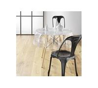 Douceur d'Intérieur Nappe cristal ronde Danela PVC imprimé 14/100e Ø 140 cm Blanc