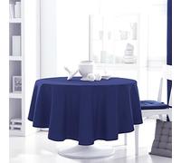 Nappe ronde unie bleu marine ciel d'orage 1m80 anti tache infroissable