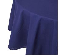 Nappe ronde unie en 100% coton - HOMESCAPES - Bleu marine - Rond - 180 cm - Lavable en machine et hypoallergénique