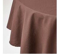 HOMESCAPES Nappe Ronde en Tissu, Nappe de Table en 100% Coton uni Chocolat, Linge de Table Lavable et hypoallergénique - 178 cm