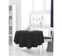 Nappe ronde unie noire 1m80 anti tache infroissable