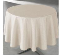 Nappe ronde - UNIVERS DÉCOR - 160 cm - Beige - Anti-tâche - Finition biais
