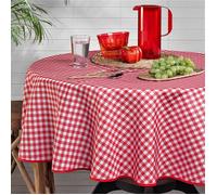 Nappe ronde vichy rouge et blanc Multicolore Ø 160x160 cm
