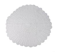 Nappe ronde vintage en dentelle blanche faite à la main en coton pur avec motif floral gaufré pour décoration de salle à manger romantique pour chambre à coucher, canapé, salon, bureau