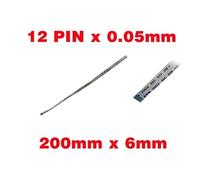 Nappe Ruban ZIF FPC 12 fils AWM, pas 0.5mm longueur 200mm largeur 6mm. Connecteurs sur la même face de la nappe FPC
