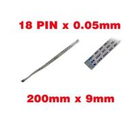 Nappe Ruban ZIF FPC 18 fils AWM, pas 0.5mm longueur 200mm largeur 9mm. Connecteurs sur la même face de la nappe FPC