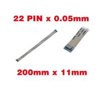 KALEA-INFORMATIQUE Nappe Ruban ZIF FPC 22 fils AWM, pas 0.5mm longueur 200mm largeur 11mm. Connecteurs sur la même face de la nappe FPC