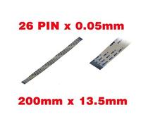 Nappe Ruban ZIF FPC 26 fils AWM, pas 0.5mm longueur 200mm largeur 13.5mm. Connecteurs sur la même face de la nappe FPC