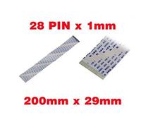 Nappe Ruban ZIF FPC 28 fils AWM, pas 1mm longueur 200mm largeur 29mm. Connecteurs sur la même face de la nappe FPC