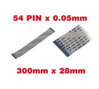 Nappe Ruban ZIF FPC 54 fils AWM, pas 0.5mm Longueur 300mm Largeur 28mm. Connecteurs sur la même face de la nappe FPC