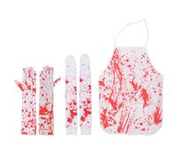 Nappe Sanglante Effrayante avec De Longs Gants Effrayant Dames Cosplay Tablier Et Bas Fête d'halloween Costume Carnaval pour Femmes pour Hommes Doigt Long