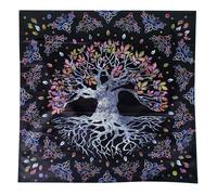 Nappe Tarot Arbre de Vie-1, Noir,Standard, Tissu Divinatoire Autel Sorcellerie, Déco Spirituel Aucunely