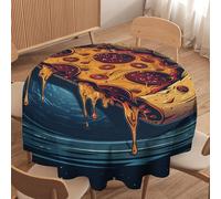 Nappe Thème Original De Pizza Planétaire De Dessin Animé Mignon Et Cosmique Couverture De Table Réutilisable Décoratif Nappe De Table pour Restaurant Salle À Manger Événements 152Cm