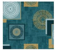 Nappe toile cirée au mètre - EDEN - Solar - Bleu - Largeur 140 cm - Sur-mesure jusqu'à 20 m