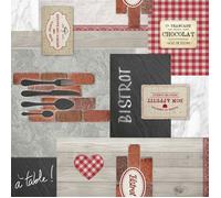 Nappe Toile cirée au mètre - Largeur 140 cm - Bistrot rétro - Multicolore