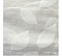 Nappe Toile cirée au mètre - Largeur 140 cm - Cristal - Feuilles - Blanc - Transparent