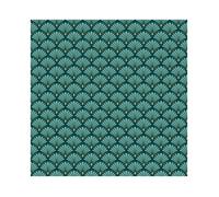 Nappe Toile cirée au mètre - Largeur 140 cm - Motifs art déco bleu et or métallisé - Bleu