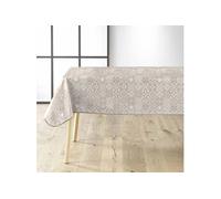 Nappe Toile Cirée ""Carella"" 140x240cm Beige & Blanc