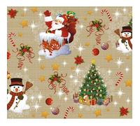 Nappe Toile Cirée de Noël -140 x 150 CM - NEW YEAR Or Gold - Nappe Noël Festive Décoration -Rectangle 140 x 150 cm