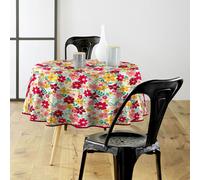 Douceur d'Intérieur – Nappe toile cirée ronde 160 cm Fleurs colorées – 6/8 couverts – Multicolore