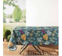 Douceur d'Intérieur Nappe rectangle Lilidae PVC imprimé Turquoise 140 x 300 cm
