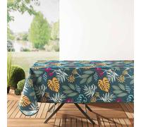 Douceur d'Intérieur Nappe rectangle Lilidae PVC imprimé Turquoise 140 x 300 cm