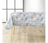 Douceur d'Intérieur Nappe rectangulaire Marquina PVC imprimé métallisé 140 x 240 cm Gris