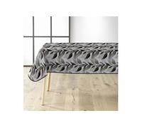 Douceur d'Intérieur, Nappe Rectangle (140 x 240 cm) Oralia Noir, PVC Imprimé Métallisé