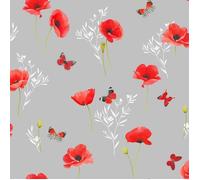 Nappe toile cirée Poppy gris 140 cm - vendue au mètre (jusqu'à 20 m) - PVC facile d'entretien