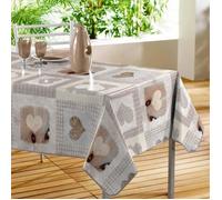 Nappe - Toile cirée - Rectangle - 140 x 240 cm - Cosy coeur
