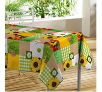 Nappe toile cirée rectangle - 140 x 240 cm - Nature - Vert