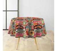 Douceur d'Intérieur – Nappe ronde Americano – PVC imprimé – Ø160 cm – Rouge