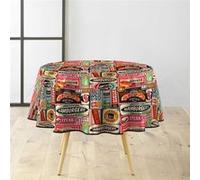 Douceur d'Intérieur – Nappe ronde Americano – PVC imprimé – Ø160 cm – Rouge