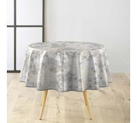 Nappe Toile Cirée Ronde "Coconut" 160cm Gris