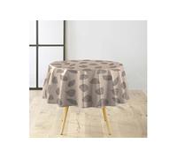Douceur d'Intérieur Nappe ronde Feuillys Lin Ø160 cm PVC imprimé - Imperméable, finition biais