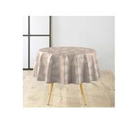 Douceur d'Intérieur – Nappe ronde Feuillys – PVC Textilia – Diamètre 160 cm – Blanc