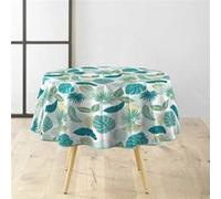 Douceur d'Intérieur – Nappe ronde Plantania – PVC Textilia – Ø 160 cm – Bleu
