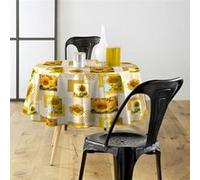 Douceur d'Intérieur – Nappe ronde Sunflower – PVC photoprint – Ø 160 cm – Jaune