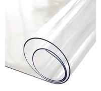 Nappe Transparente 120 x 250 cm épaisseur 2 mm - Roulé sur Tube (sans Plis) - Protection de Table Transparent Effet Plateau de
