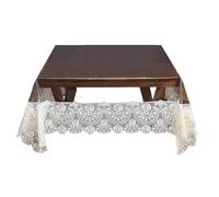 Nappe transparente en PVC avec bordure en dentelle, imperméable et résistante à l'huile pour table à manger, facile à nettoyer, pour la maison, la cuisine et la décoration de fête, beige B
