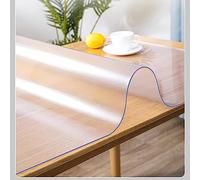 Nappe transparente en PVC de 1,5 mm, imperméable et résistante à l'huile, résistante aux hautes températures, inodore, parfaite pour table de salle à manger (130 x 220 cm)