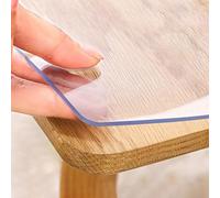 Nappe transparente en PVC de 2 mm d'épaisseur, imperméable et résistante à la chaleur pour tables de salle à manger et de table résistante aux rayures (140 x 180 cm)