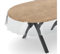 Nappe transparente, film de protection, 0,3 mm d’épaisseur, claire,ovale, 220 x 140 cm