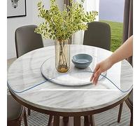 Nappe Transparente Film de Protection Transparent en PVC,Ronde 2 mm Imperméable Antidérapant,pour la Surface des Meubles de Salle à Manger Table Ronde de Café Protection (110cm/42.9in,transparent)