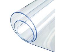 Nappe transparente imperméable 85 x 150 cm en plastique transparent pour cuisine, salle à manger, jardin, table basse, protection haute transparence pour meubles en bois