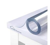 Nappe Transparente rectangulaire 2mm, 100 x 200 cm, PVC Transparent, Film de protection de table avec bord biseauté, Imperméable épaisse film, Table Lavable, pour salon, salle à manger, cuisine